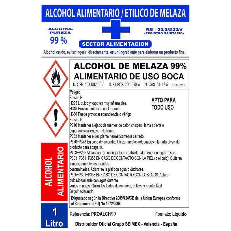 ALCOHOL ETILICO MELAZA 99% – AWI / INDUSTRIA MUNDO ALIMENTACIÓN